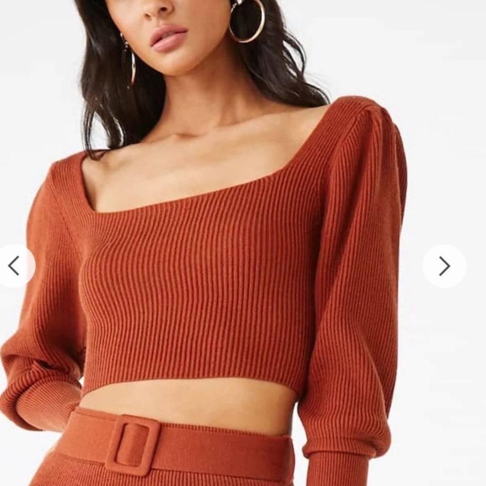 Ribbed Square-Neck Sweater